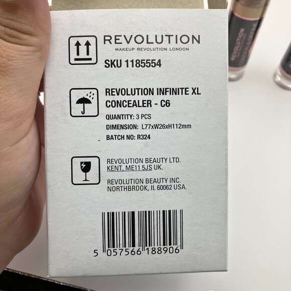 Lot of 3 Revolution Conceal & Define Infinite Concealer C7 16HR Wear Creaseproof - Picture 2 of 8